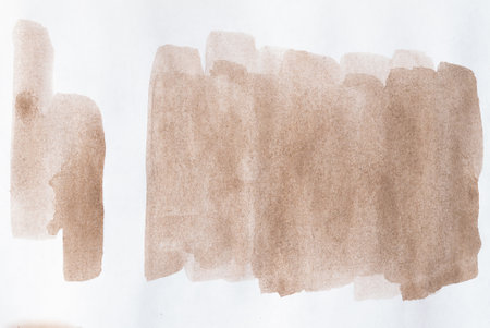 Set of watercolor brushstroke in the 2025 color of the year Mocha Mousse. Hand drawn textured template with elegant warm brown tone. Perfect for creating trendy graphic resourceの写真素材