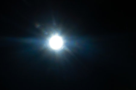 Sun flare on the black background