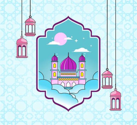 Islamic new year celebration in arabic styleのイラスト素材