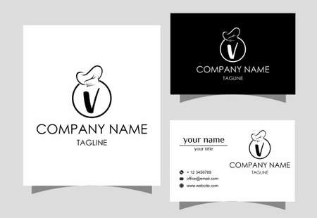 letter with a chef's hat for a restaurantのイラスト素材