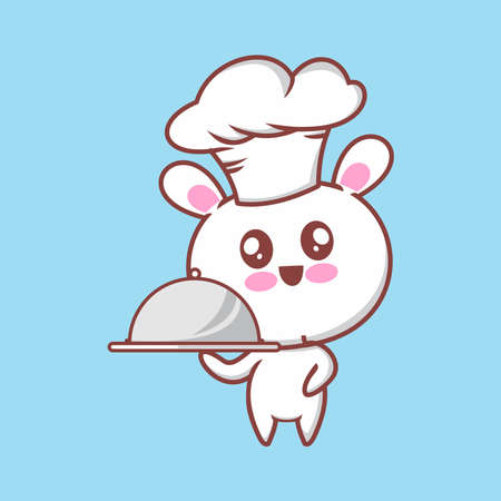 cute rabbit is a chefのイラスト素材