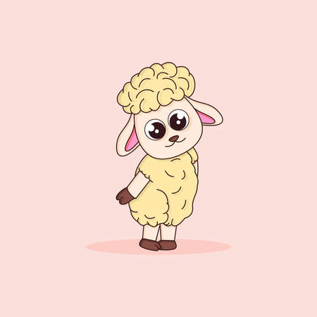 cute sheep is shameのイラスト素材