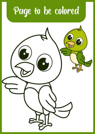 coloring page for kid . cute birdのイラスト素材