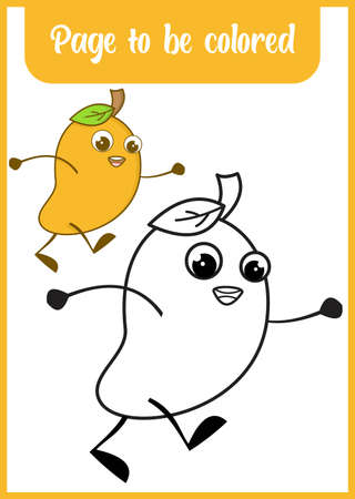 coloring page for kid . cute mangoのイラスト素材