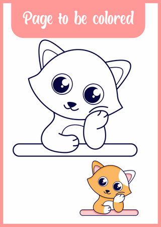 cute cat sitting daydreamingのイラスト素材