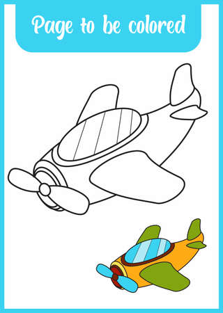 coloring book for kid. coloring cute plane.のイラスト素材