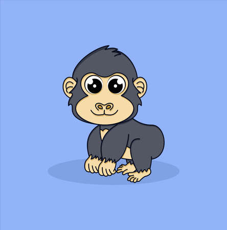 cute gorilla animal cartoon characterのイラスト素材