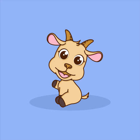 cute goat animal cartoon characterのイラスト素材