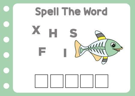 how to spell the word of x fishのイラスト素材
