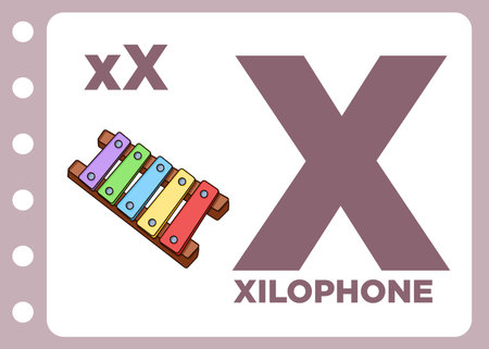 x is for xylophone cartoon free vectorのイラスト素材