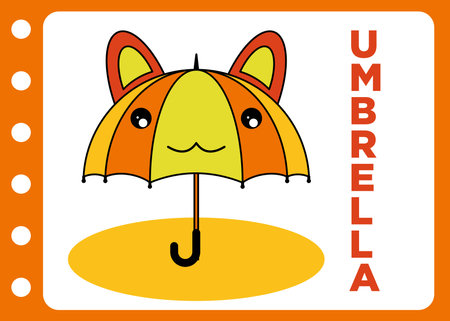 Umbrella in cartoon style. cute icon vectorのイラスト素材