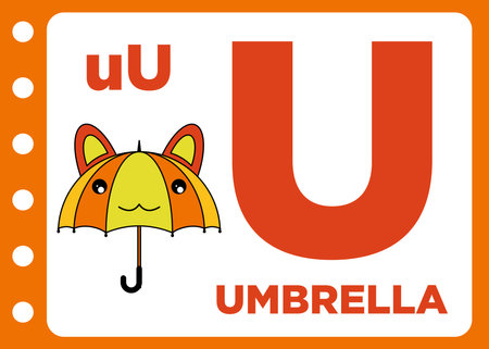 u for umbrella worksheet. umbrella vectorのイラスト素材