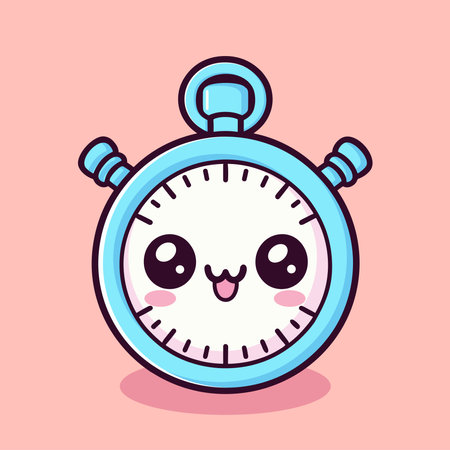 Cute kawaii stopwatch. Vector illustration in cartoon style.のイラスト素材