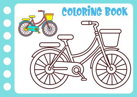 drawing and coloring for children. drawing a bicycleのイラスト素材