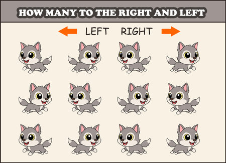how many wolf to the left and right. animal arrowのイラスト素材