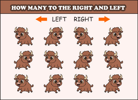 how many yak to the left and right. animal arrowのイラスト素材