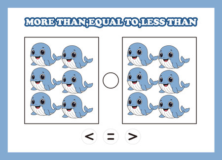 count animal whale more than equal to less thanのイラスト素材