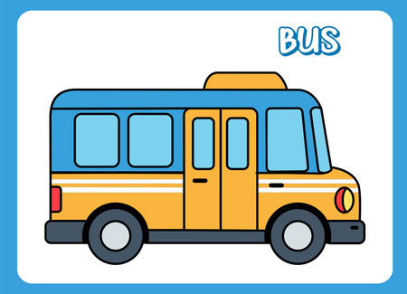 bus in cartoon design graphics illustration icon isolated flat vectorのイラスト素材