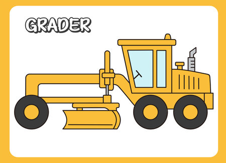 grader in cartoon design graphics illustration icon isolated flat vectorのイラスト素材
