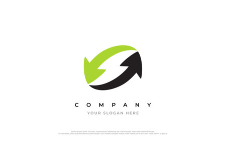 Arrow and Bolt Logo Design Vectorのイラスト素材
