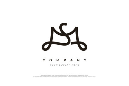 Letter SM Logo or MS Monogram Logo Design Vectorのイラスト素材