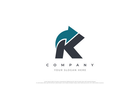 Letter K Arrow Logo Design Vectorのイラスト素材