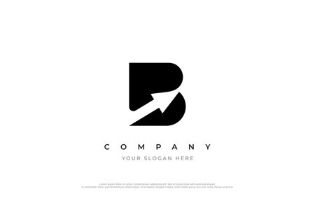 Letter B Arrow Logo Design Vectorのイラスト素材