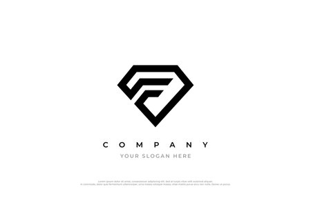 Diamond Letter F Logo Designのイラスト素材