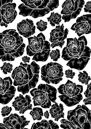 Black roses background isolatedのイラスト素材