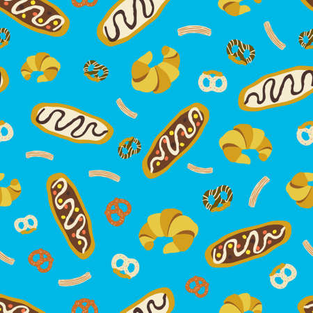 Desserts snacks pattern for fabric, textile, wrapping paper, wallpaperのイラスト素材