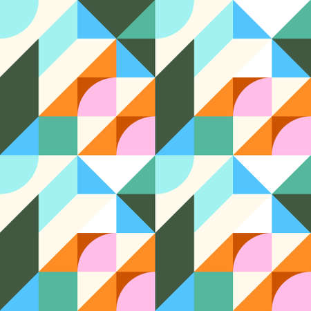 geometric abstract grid seamless pattern, textile, surface, fabric, wallpaper, gift wrap, wrapping paper, stationery, branding, banner, background, social media, marketing graphic design material.のイラスト素材