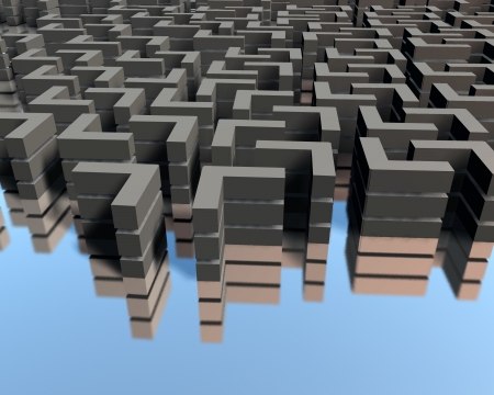 Labyrinth illustration. 3d rendered image.の写真素材