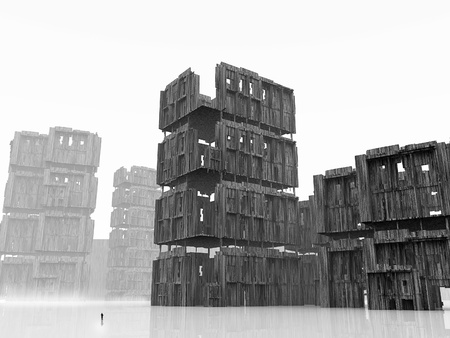 Gloomy apocalypse landscapeの写真素材