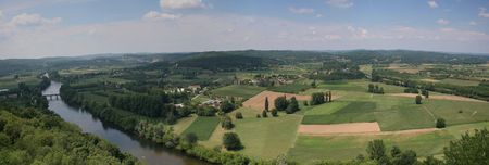 dordogne valley panoramic from Domme village, Franceの写真素材