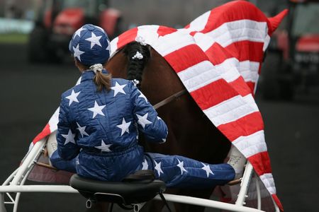 horses in vincennes, le prix d'amerique 2007の写真素材