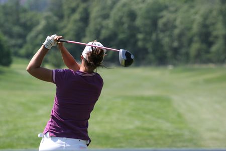 llady golf swingの写真素材