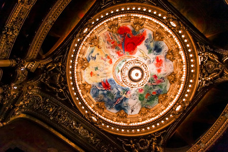 PARIS, OCTOBER 02 , An interior view of Opera de Paris, Palais Garnier, It was built from 1861 to 1875 for the Paris Opera house an is shown on OCTOBER 02, 2010 in Paris.のeditorial素材