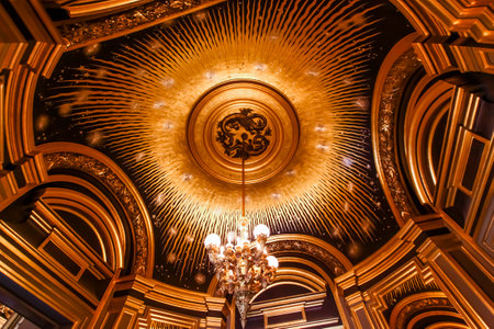 PARIS, OCTOBER 02 , An interior view of Opera de Paris, Palais Garnier, It was built from 1861 to 1875 for the Paris Opera house an is shown on OCTOBER 02, 2010 in Paris.のeditorial素材