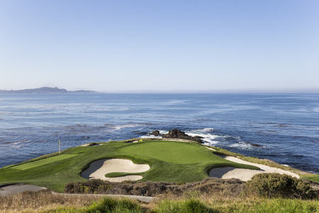 A view of Pebble Beach golf  course, Monterey, California, USAの写真素材