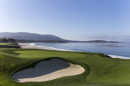 A view of Pebble Beach golf  course, Monterey, California, USAの写真素材