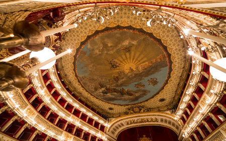 Teatro San Carlo, Naples opera house, Italyのeditorial素材