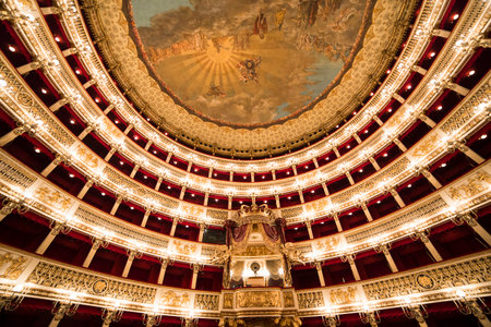 Teatro San Carlo, Naples opera house, Italyのeditorial素材