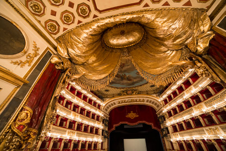 Teatro San Carlo, Naples opera house, Italyのeditorial素材