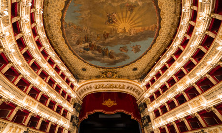 Teatro San Carlo, Naples opera house, Italyのeditorial素材