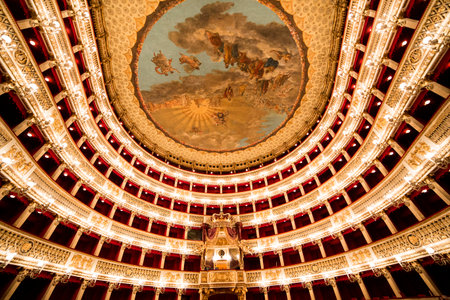 Teatro San Carlo, Naples opera house, Italyのeditorial素材