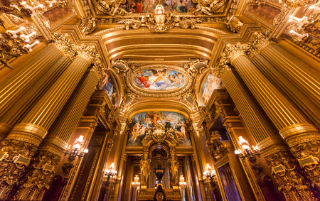 PARIS DECEMBER 22 An interior view of Palais Garnier Opera House in Paris is shown on DECEMBER 22 2012 in Paris. It was built from 1861 to 1875 for the Paris Opera house.のeditorial素材