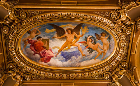 PARIS  DECEMBER 22 , An interior view of Opera de Paris, Palais Garnier, is shown on DECEMBER 22, 2012 in Paris. It was built from 1861 to 1875 for the Paris Opera house.のeditorial素材