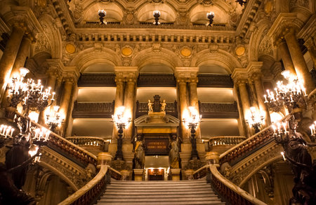 PARIS  DECEMBER 22 , An interior view of Opera de Paris, Palais Garnier, is shown on DECEMBER 22, 2012 in Paris. It was built from 1861 to 1875 for the Paris Opera house.のeditorial素材