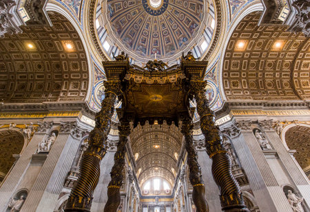 VATICAN CITY VATICAN JUNE 15 2015: interiors and architectural details of Basilica of St. Peter 15 june 2015 in Vatican city Vaticanのeditorial素材