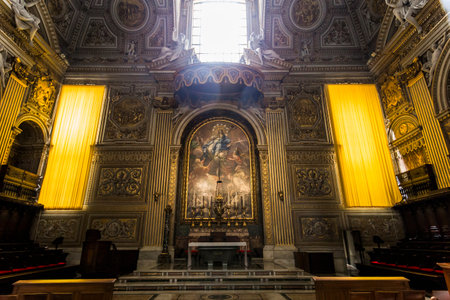 VATICAN CITY, VATICAN  JUNE 15, 2015 : interiors and architectural details of Basilica of saint Peter, june 15, 2015, in Vatican city, Vaticanのeditorial素材
